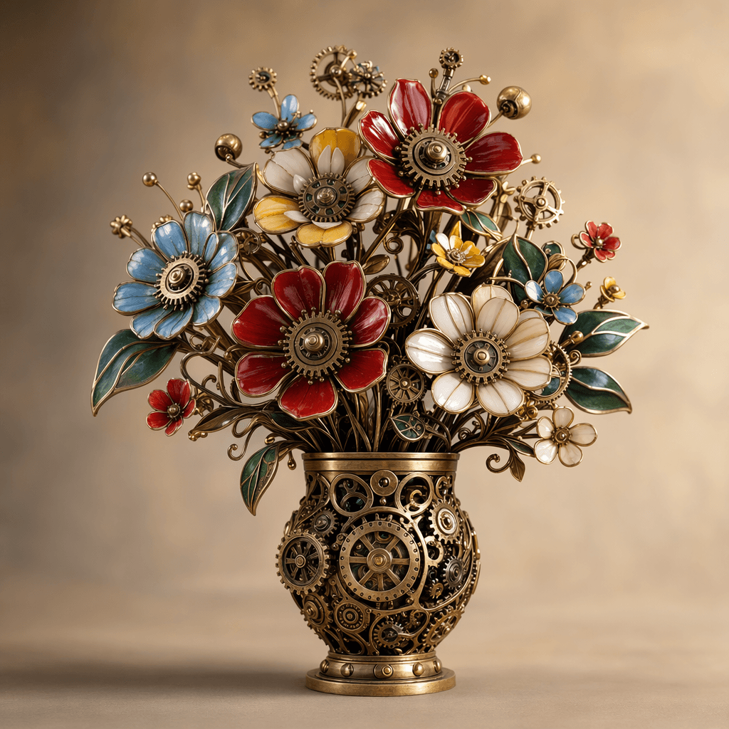 OpenAI generated mechanical bouquet