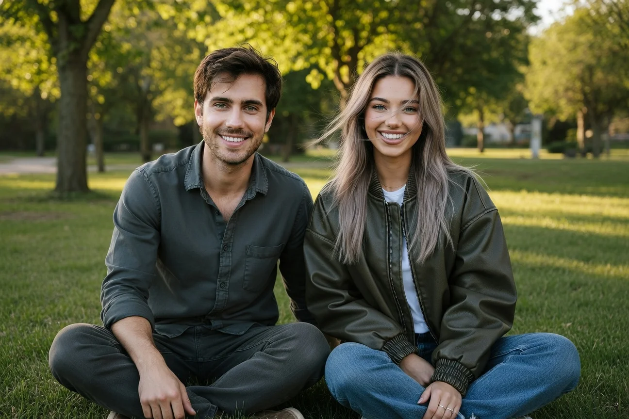 xAI multi-image editing example with two people